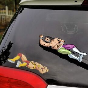WiperTags Elbow Drop Wrestling Cover and Decal for Rear Vehicle Wipers
