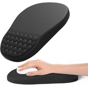 Hasinart Ergonomic Mouse Pad Wrist Rest with Massage Design, Space-Saving Mousepad Wrist Support, Memory Foam Wrist Rest with Non-Slip PU Base for Computer Desk, Deep Blue Space