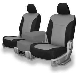 CarsCover Custom Fits 2014-2020 Toyota Tundra Pickup Truck Neoprene Car Front Seat Covers Gray & Black Sides Driver & Passenger Cover