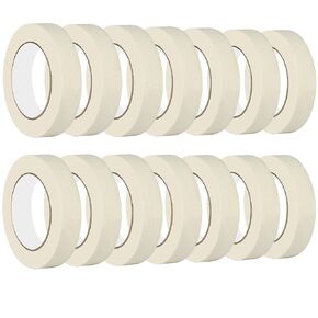 Masking Tape 1 inch Wide, 14 Pack Adhesive Painting Tape Bulk for General Purpose Use, 1 inch x 55 Yards x 14 Rolls, 770 Yards in Total
