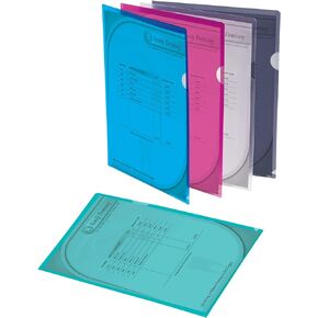 Office Depot Poly Project View Folders, Letter Size, Assorted Colors, Pack Of 10, 741361