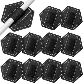 10 Pieces Black Pen Loops Holder Self Adhesive Pen Holders for Notebook Hexagon Elastic Journal Pen Holders PU Leather Pen Loop Holders Office Accessory for Stylus Calendar Laptop Book