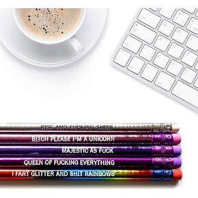 Fresh Prints of CT Majestic AF - Inspirational Pencils Engraved With Funny And Motivational Sayings For School And The Office