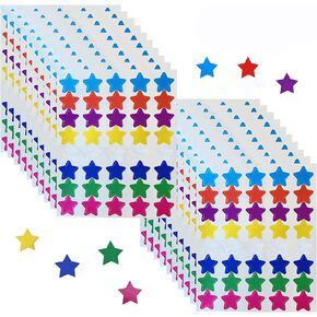 800 Counts Foil Star Metallic Stickers Reward Star Stickers Labels,0.6" Diameter,8 Colors Self-Adhesive Foil Star Stickers