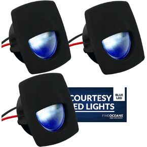 خمسة محيطات LED رفيق الطريق الخفيفة، 2 حزمة أضواء البحرية مجاملة، ضوء مربع للقارب الداخلي، سطح السفينة، قمرة القيادة، LED الأزرق، للعائم، قارب الصيد، قارب باس، قارب شراعي، RVs، قافلة - FO4002-M2