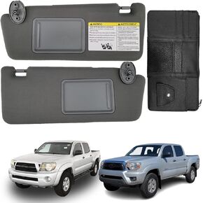 fit for Toyota Tacoma Sun Visor Replacement fit for 2005 2006 2007 2008 2009 2010 2011 2012 2013 2014 2015 Tacoma Without Light Driver & Passenger Side 74320-04181-B1 74310-04081-B0(2PCS-Gray)