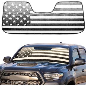 Windshield Sun Shade Compatible with Toyota Tacoma 2016-2022 TRD Off-Road, SR, SR5, TRD Sport, TRD Pro 23"x53" Folding Front Window Sun Shade for Car Accessories (American Flag)