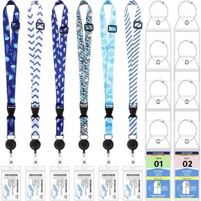6 Sets Cruise Lanyards Retractable Lanyards Waterproof ID Badge Holders with 8 Pcs Luggage Tags for Carnival Cruise(Fresh Sailing)