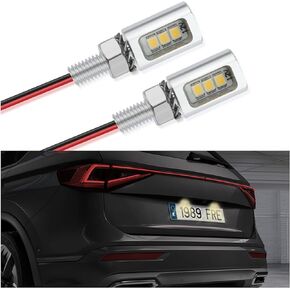 2 قطعة ترقية 3 مصابيح لوحة ترخيص LED مع حامل ضوء من الألومنيوم، مصابيح مقاومة للماء IP68 للوحة الترخيص، مجموعة مصابيح لوحة الترخيص الأنيقة تحل محل براغي لوحة الترخيص