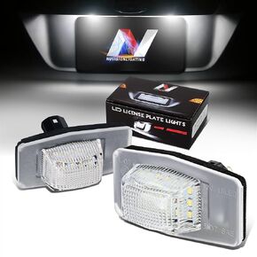 NVL-LPL-027 زوج من غطاء أسود/أضواء لوحة ترخيص LED بعدسة شفافة متوافقة مع Viper 2015-2017 / Grand Cherokee 2014-2020 in Kuwait