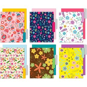 File Folders Letter Size - 12 Pack Premium Waterproof Decorative File Folders in Beautiful Colors & Flora Designs - Colored File Folders with tabs - 9.5 x 11.5 Inches