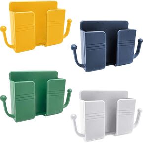 4 قطع من حوامل الهاتف المثبتة على الحائط، جدار ذاتي اللصق بجانب منظم صندوق تخزين للتحكم عن بعد، قابس الهاتف المحمول، حامل شحن للمنزل، حامل متعدد الوظائف لغرفة النوم، غرفة المعيشة، 4 ألوان in Kuwait