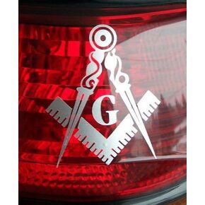 0008 (Four Pack) 3" Masonic Series Freemason Compass Square Decal Sticker …