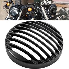 KATUR 5 3/4" Black Aluminum Headlight Grill Cover for 2004-2014 Harley Sportster XL 883 1200