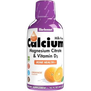 Bluebonnet Nutrition Liquid Calcium Citrate Calcium Citrate, Magnesium Citrate, Vitamin D3, Bone Health, Gluten Free, Soy Free, Milk Free, Kosher, 32 Servings, Orange Flavor, 16 Fl Oz