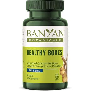 Banyan Botanicals Healthy Bones – Organic Bone Health Supplement with Ethical Coral Calcium – All Natural Calcium Supplement for Healthy Bones & Joints* – 90 Tablets – Non-GMO Sustainably Sourced