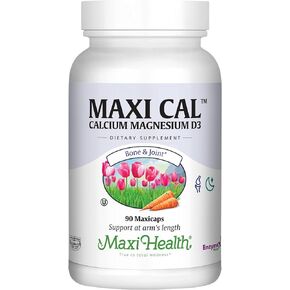 Maxi Health Calcium 1000 mg Supplement with Vitamin D3 (1000 IU) and Magnesium (500 mg) - Bone, Teeth and Joint Support for Men and Women - 90 Capsules - Maxi Cal by Maxi Health
