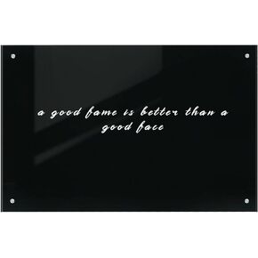 R&G Black Magnetic Dry Erase Board 4x3 Black Glass Dry Erase Board for Wall Black Glass Whiteboard with Eraser Marker (48" x 36")
