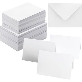 100 Pack Blank 5x7 Cardstock with Envelopes, Premium White Blank Cards and Envelopes Bulk Stationery Greeting Invitation Cards, Blank Note Cards and Envelopes for DIY Card Making or Wedding