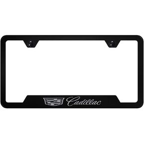 Au-Tomotive Gold Plate Frame for Cadillac New Logo Stainless Steel Black