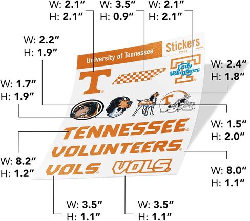 University of Tennessee Sticker UT Knoxville Volunteers Vols Stickers Vinyl Decals Laptop Water Bottle Car Scrapbook (Type 2 C) in Saudi Arabia