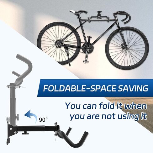 حامل جداري للدراجة، رف تخزين أفقي للمرآب أو تعليق الدراجة في الأماكن المغلقة - شماعة مثبتة على جدار الدراجة للجبال والطرق والدراجات الهجينة in Kuwait