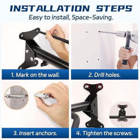 حامل جداري للدراجة، رف تخزين أفقي للمرآب أو تعليق الدراجة في الأماكن المغلقة - شماعة مثبتة على جدار الدراجة للجبال والطرق والدراجات الهجينة in Kuwait