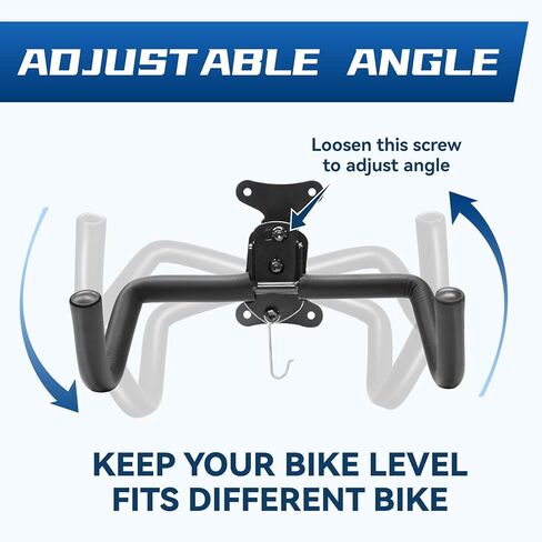 حامل جداري للدراجة، رف تخزين أفقي للمرآب أو تعليق الدراجة في الأماكن المغلقة - شماعة مثبتة على جدار الدراجة للجبال والطرق والدراجات الهجينة in Kuwait