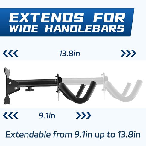 حامل جداري للدراجة، رف تخزين أفقي للمرآب أو تعليق الدراجة في الأماكن المغلقة - شماعة مثبتة على جدار الدراجة للجبال والطرق والدراجات الهجينة in Kuwait