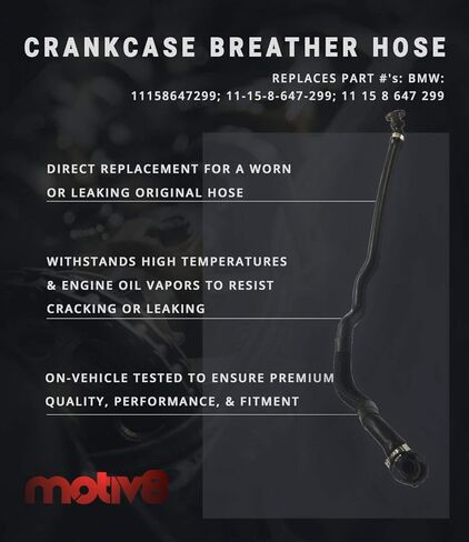 خط توصيل خرطوم استراحة PCV لعلبة المرافق 550i 650i 750i 2011-2018 4.4L - استبدال خرطوم انبعاث صمام PCV للتهوية | بي ام دبليو 8647299 11158647299 11157601453 11158635843 EMH286 in Kuwait