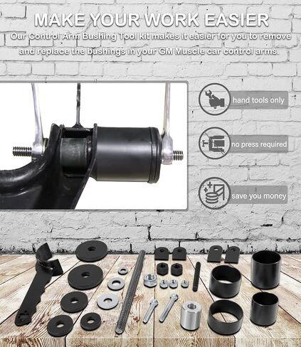 Upper & Lower Control Arm Bushing Removal and Installation Tool Service Set 85000009 Control Arm Bushing Press Kit Suitable for GM 1964-1972 A-Body, 1967-1981 F-Body, 1978-1988 G-Body in Saudi Arabia