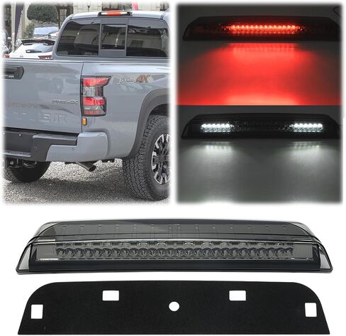 استبدال ضوء الفرامل الثالث LED لـ 2005-2023 Nissan Frontier D40 D41 بيك اب أحمر LED مركز الفرامل الثالث ارتفاع جبل مصباح إيقاف أبيض ضوء الكابينة البضائع المدخنة عدسة CHMSL in Saudi Arabia