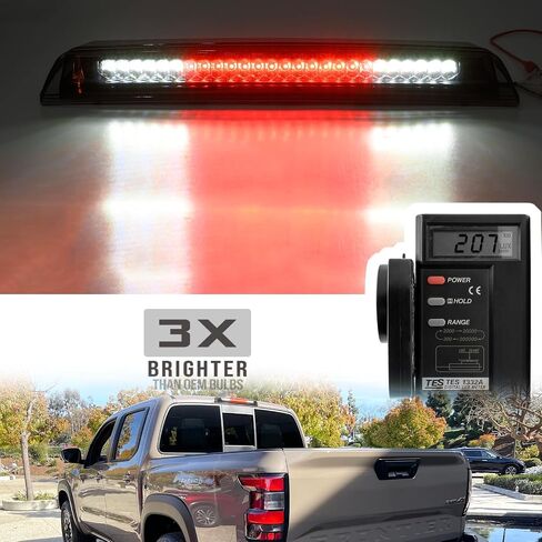 استبدال ضوء الفرامل الثالث LED لـ 2005-2023 Nissan Frontier D40 D41 بيك اب أحمر LED مركز الفرامل الثالث ارتفاع جبل مصباح إيقاف أبيض ضوء الكابينة البضائع المدخنة عدسة CHMSL in Saudi Arabia
