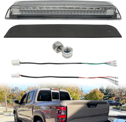 استبدال ضوء الفرامل الثالث LED لـ 2005-2023 Nissan Frontier D40 D41 بيك اب أحمر LED مركز الفرامل الثالث ارتفاع جبل مصباح إيقاف أبيض ضوء الكابينة البضائع المدخنة عدسة CHMSL in Saudi Arabia