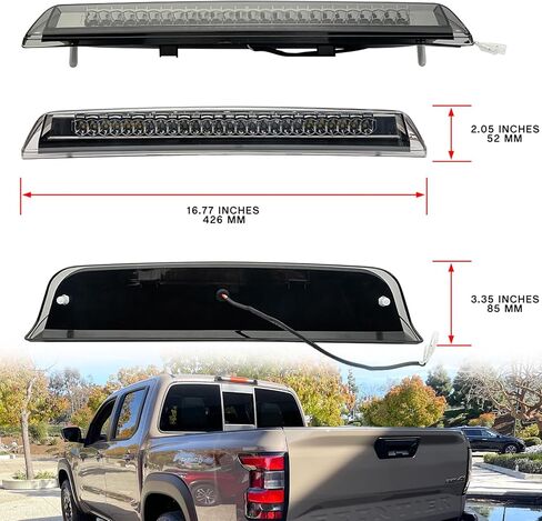 استبدال ضوء الفرامل الثالث LED لـ 2005-2023 Nissan Frontier D40 D41 بيك اب أحمر LED مركز الفرامل الثالث ارتفاع جبل مصباح إيقاف أبيض ضوء الكابينة البضائع المدخنة عدسة CHMSL in Saudi Arabia