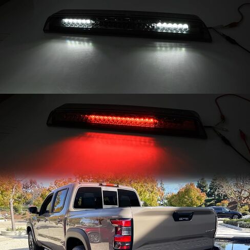 استبدال ضوء الفرامل الثالث LED لـ 2005-2023 Nissan Frontier D40 D41 بيك اب أحمر LED مركز الفرامل الثالث ارتفاع جبل مصباح إيقاف أبيض ضوء الكابينة البضائع المدخنة عدسة CHMSL in Saudi Arabia