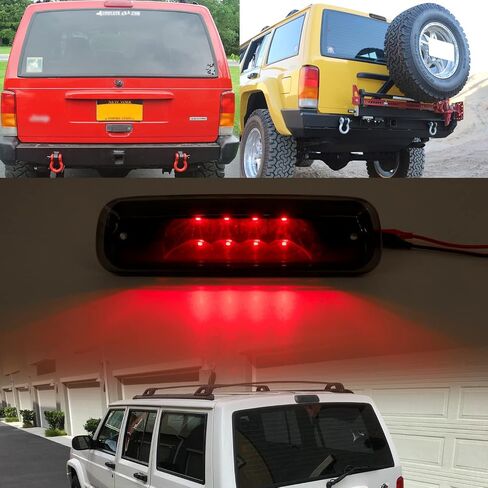 NSLUMO Led استبدال ضوء الفرامل الثالث لـ J-eep 1997-2001 شيروكي XJ LED مركز الفرامل الثالث ارتفاع جبل وقف مصباح عدسة مدخنة أحمر CHMSL in Kuwait