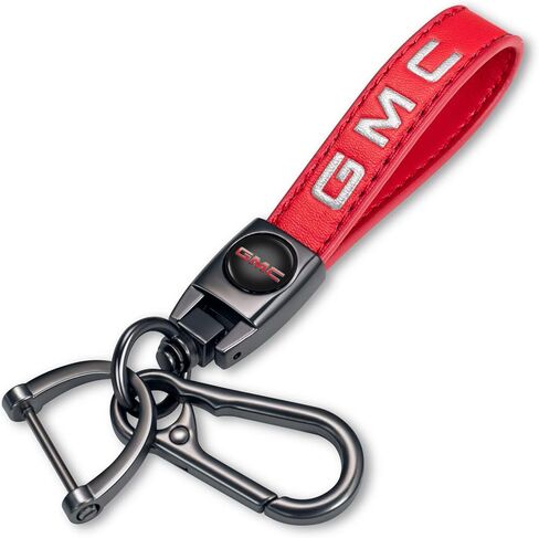 Kevisy Genuine Leather Car Keychain for GMC Sierra Denali Canyon Terrain Yukon Jimmy Acadia,Car Key Chain Ring Accessories for Men and Woean Red in Kuwait