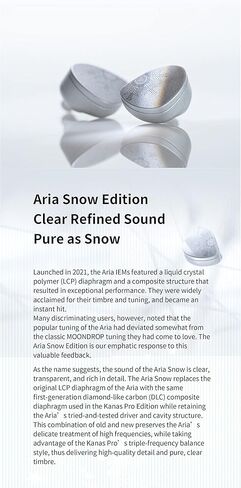 سماعة أذن سلكية Moondrop Aria Snow Edition عالية الأداء تشبه الماس الحجاب الحاجز ARIA SE محرك ديناميكي 0.78 دبوس داخل الأذن in Kuwait