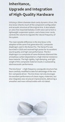 سماعة أذن سلكية Moondrop Aria Snow Edition عالية الأداء تشبه الماس الحجاب الحاجز ARIA SE محرك ديناميكي 0.78 دبوس داخل الأذن in Kuwait