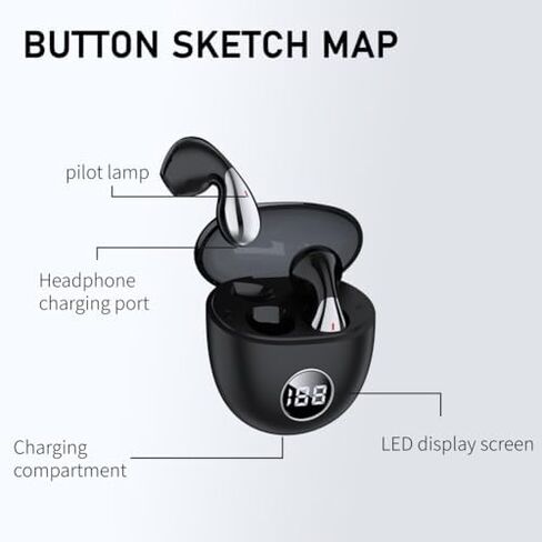 Wireless Earbuds,Bluetooth V5.3 Headphones,Waterproof in-Ear Earbuds,Built in Mics Long Playtime High-Fidelity Stereo Earphone,Noise Reduction Bluetooth Headsets for Gym/Workouts/Gaming/Sports in Kuwait