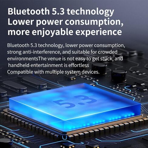 Wireless Earbuds,Bluetooth V5.3 Headphones,Waterproof in-Ear Earbuds,Built in Mics Long Playtime High-Fidelity Stereo Earphone,Noise Reduction Bluetooth Headsets for Gym/Workouts/Gaming/Sports in Kuwait