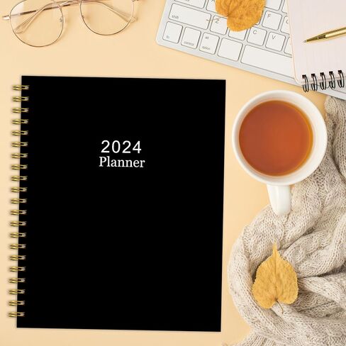 Planner 2024-2024 Academic Weekly Monthly Planner 8.5x11 Daily Agenda Academic Yearly Planner,12 Monthly Tabs, Calendar, Inner Pocket, Flexible Cover,Twin-Wire Binding in Saudi Arabia