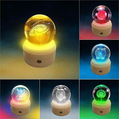 LED Light Base, 6 Colors LED Display Base for Crystals Glass Art,Show Stand with Sensitive Touch Switch for 3D Crystal Glass Art Silver Round in Saudi Arabia