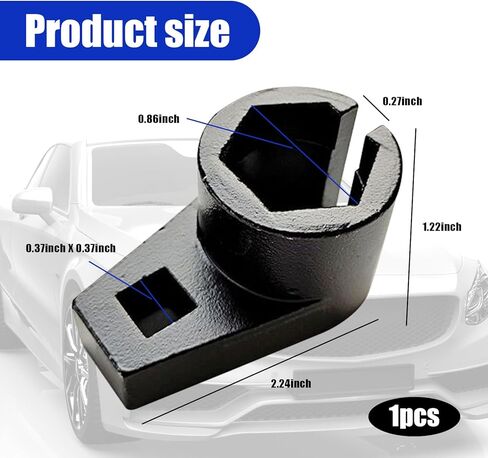 1 قطعة مقبس إزالة مستشعر الأكسجين، 2.24 بوصة × 1.22 بوصة × 0.27 بوصة أداة إزالة مستشعر الأكسجين بأربعة زوايا، أداة إصلاح السيارات ذات عزم الدوران العالي والصلابة العالية للسيارات والشاحنات وسيارات الدفع الرباعي (أسود) in Kuwait
