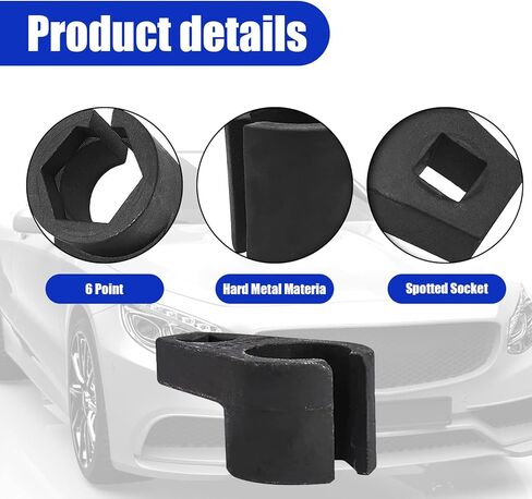 1 قطعة مقبس إزالة مستشعر الأكسجين، 2.24 بوصة × 1.22 بوصة × 0.27 بوصة أداة إزالة مستشعر الأكسجين بأربعة زوايا، أداة إصلاح السيارات ذات عزم الدوران العالي والصلابة العالية للسيارات والشاحنات وسيارات الدفع الرباعي (أسود) in Kuwait