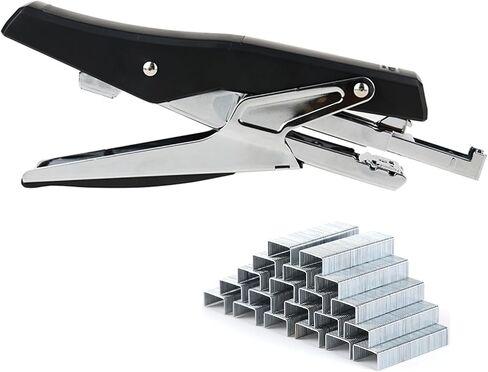 Deli Basics Hand Held Plier Stapler, 25 Sheet Capacity, Includes 1000 Staples, Black in Saudi Arabia