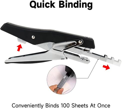 Deli Basics Hand Held Plier Stapler, 25 Sheet Capacity, Includes 1000 Staples, Black in Saudi Arabia