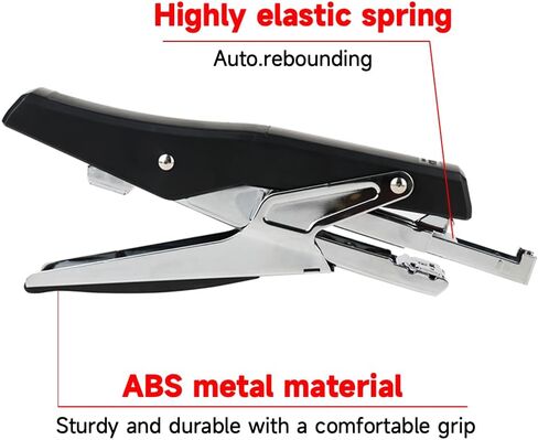 Deli Basics Hand Held Plier Stapler, 25 Sheet Capacity, Includes 1000 Staples, Black in Saudi Arabia