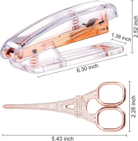 مجموعة مقص ودباسة ذهبية - مقص ودباسة مع 1000 دبوس ذهبي وردي، مجموعة فاخرة من اللوازم المكتبية الذهبية وملحقات المكتب in Kuwait